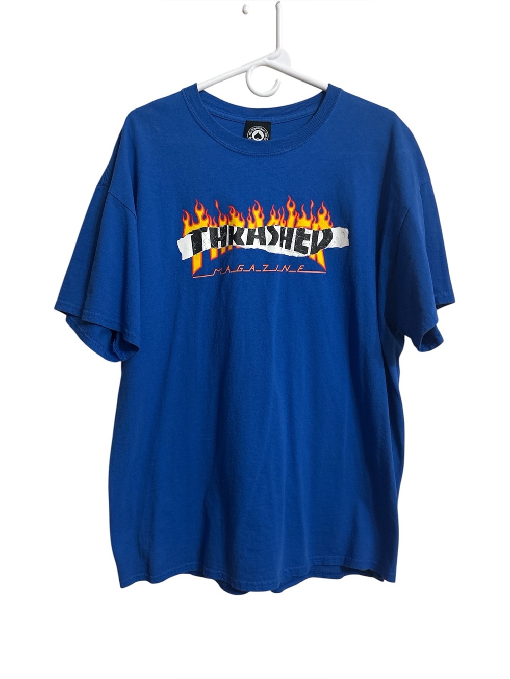 THRASHER Royal Blue Flame Logo Tee